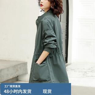 大码女装胖mm风衣春秋新款韩版宽松显瘦棒球服上衣春天工装外套女