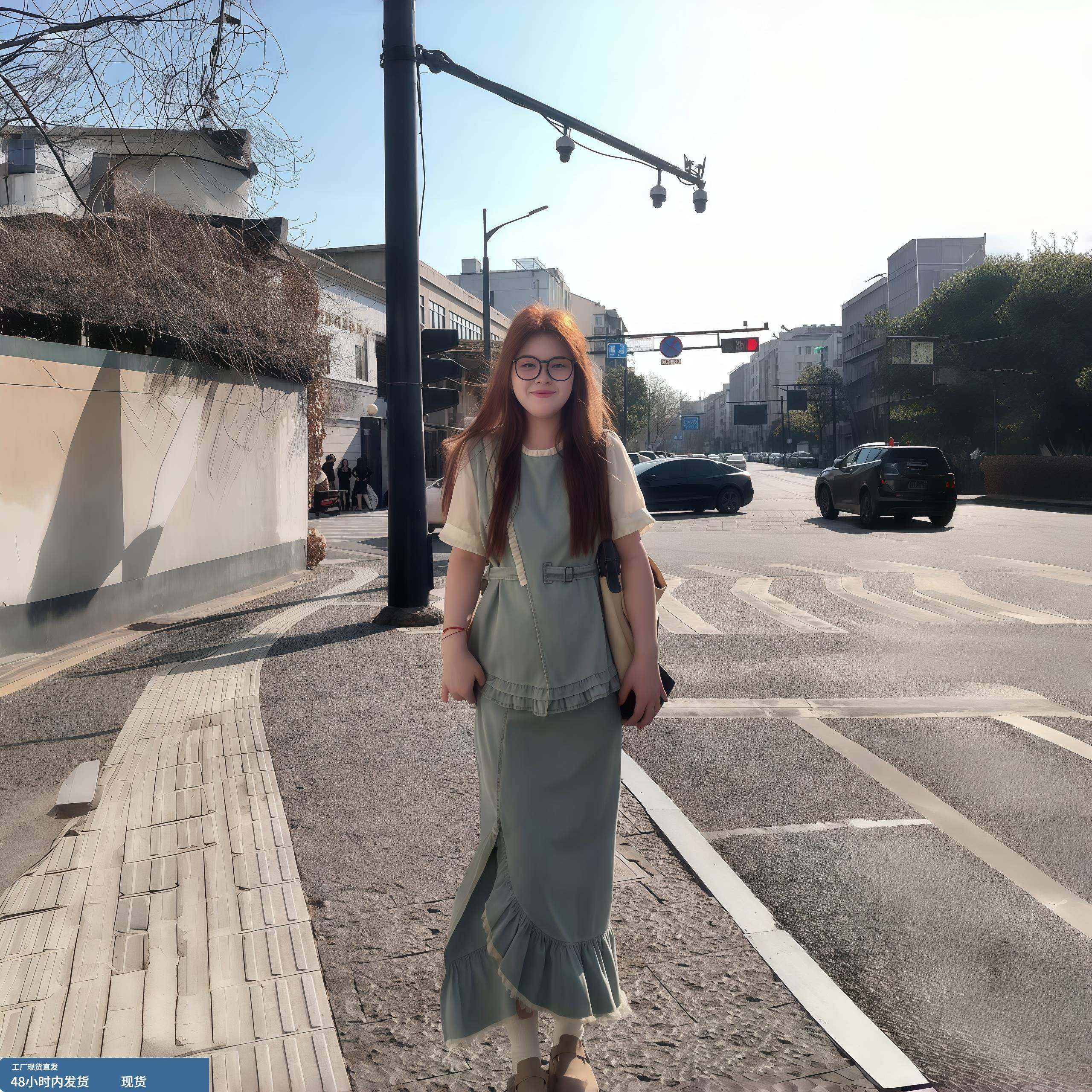 大码女装复古高级感假两件衬衫2025胖mm百搭显瘦牛仔半身裙两件套