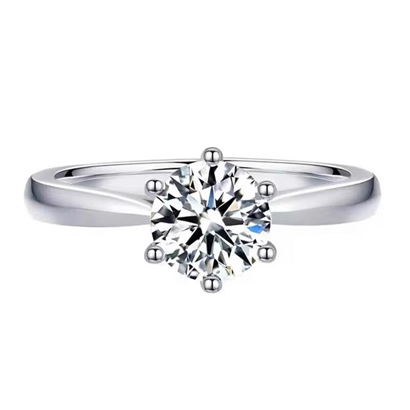 IGI河南培育钻石Pt950铂金经典六爪1克拉求婚订婚结婚戒指送女友