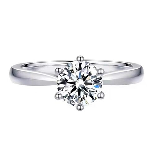 IGI河南培育钻石Pt950铂金经典六爪1克拉求婚订婚结婚戒指送女友