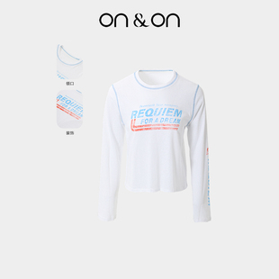 百搭简约休闲舒适针织上衣长袖 时尚 T恤 安乃安2025秋冬新款 ON＆ON