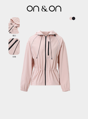 ON＆ON/安乃安2025冬季新款韩系时尚简约气质收腰连帽冲锋衣外套