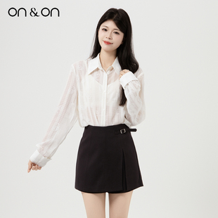 新品 ON＆ON 25秋季 高智风 韩系佩利斯花纹减龄气质衬衣 安乃安
