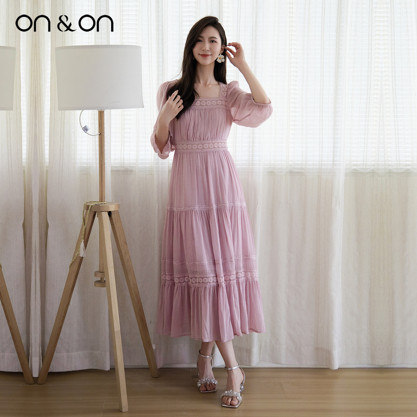 ON＆ON/安乃安2026春季新款法式蕾丝收腰气质浪漫可露丽防晒