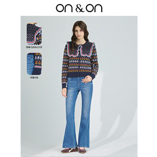 韩系复古可拆卸海军领百搭针织衫 新款 女 安乃安2025冬季 ON＆ON