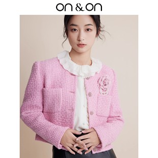 韩系千金风气质时尚 款 轻奢羊毛小香风短外套女 安乃安冬季 ON＆ON