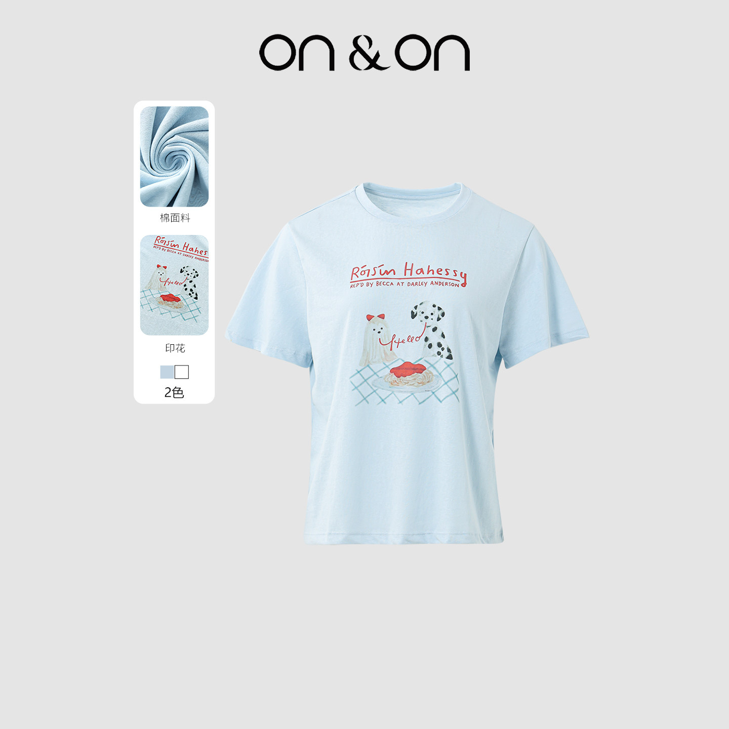 ON＆ON/安乃安2026夏季新款韩系经典圆领时尚简约印花百搭T