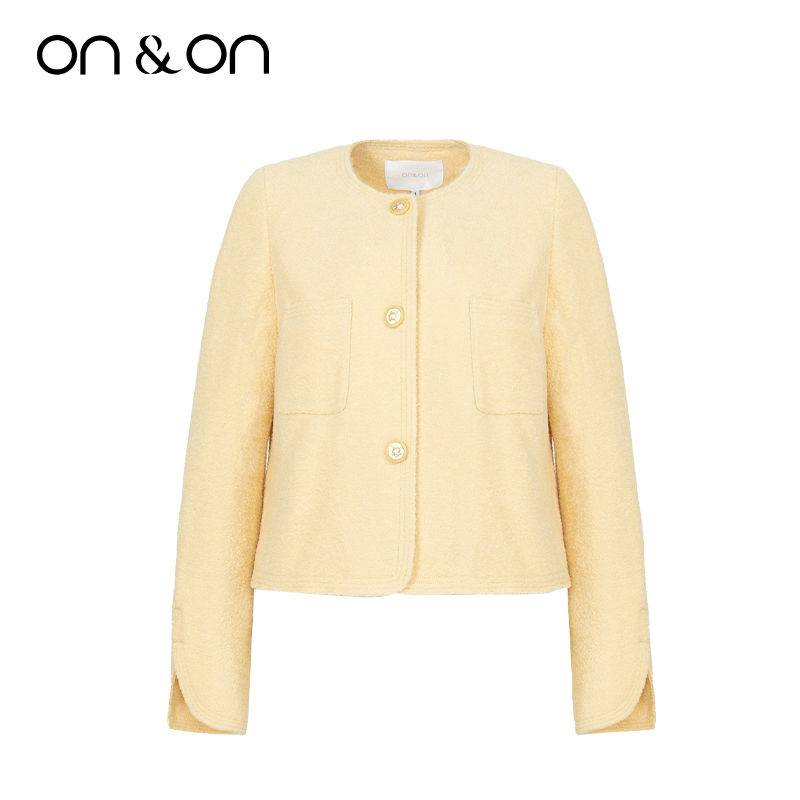 安乃安韩系圆领排扣开衫小香外套