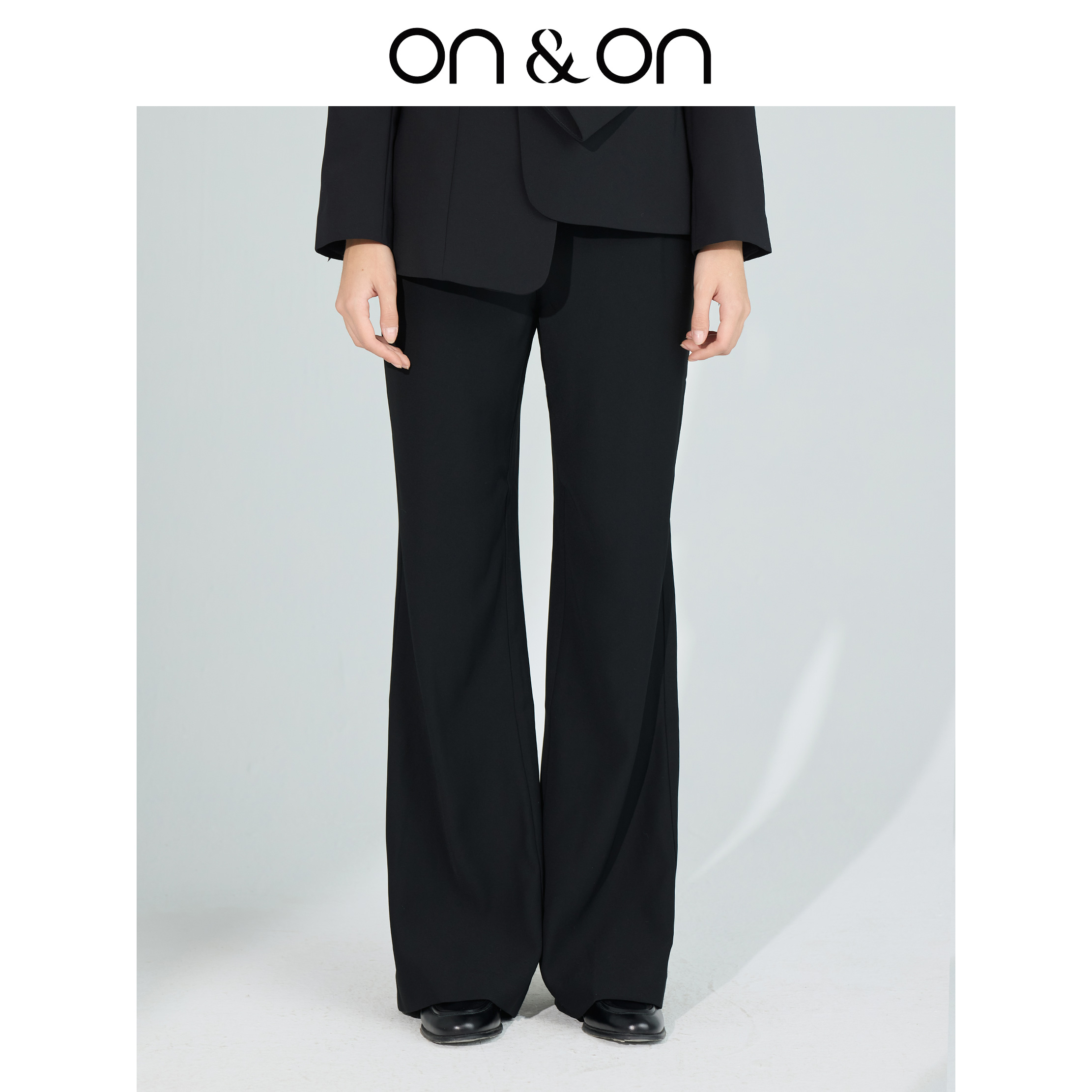 安乃安时尚通勤高腰微喇西装裤