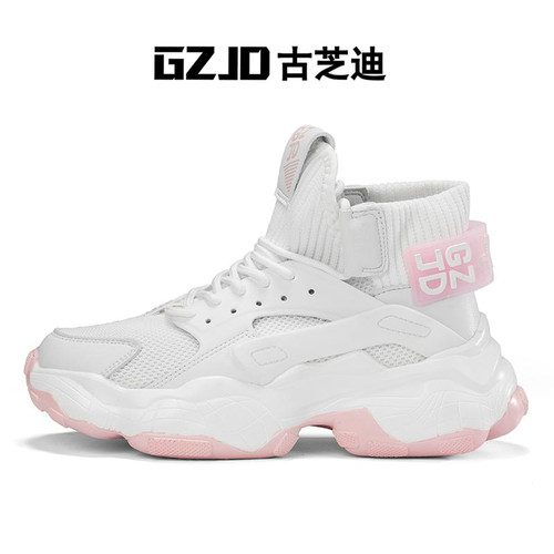 GZJD古芝迪秋季百搭女鞋厚底时尚老爹鞋增高减震跑步运动鞋