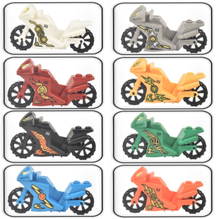 摩托车警车反恐积木儿童人仔益智拼装类玩具男孩精品特种兵礼物