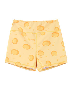 BromoSt  奶酪孔 健身短裤Crossfit提臀瑜伽健身束腰弹力女花裤子