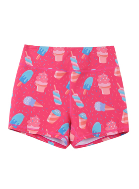 BromoSt  冰淇淋 健身短裤Crossfit提臀瑜伽健身束腰弹力女花裤子