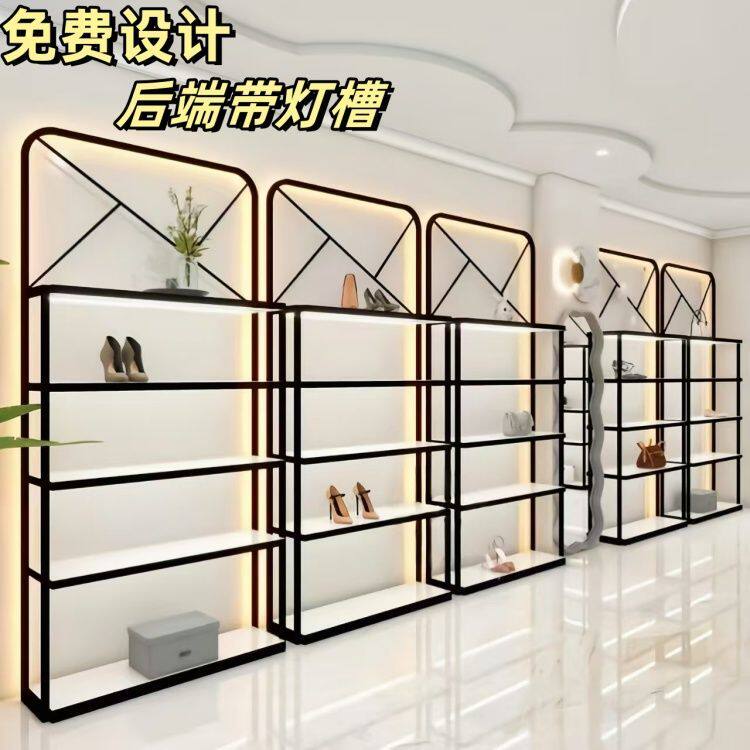 鞋店鞋架展示架童鞋店货架商场带灯货柜包包鞋柜店铺专用的鞋架子