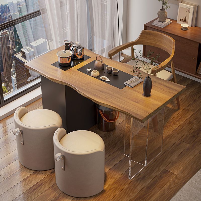 新中式实木茶桌一体桌简