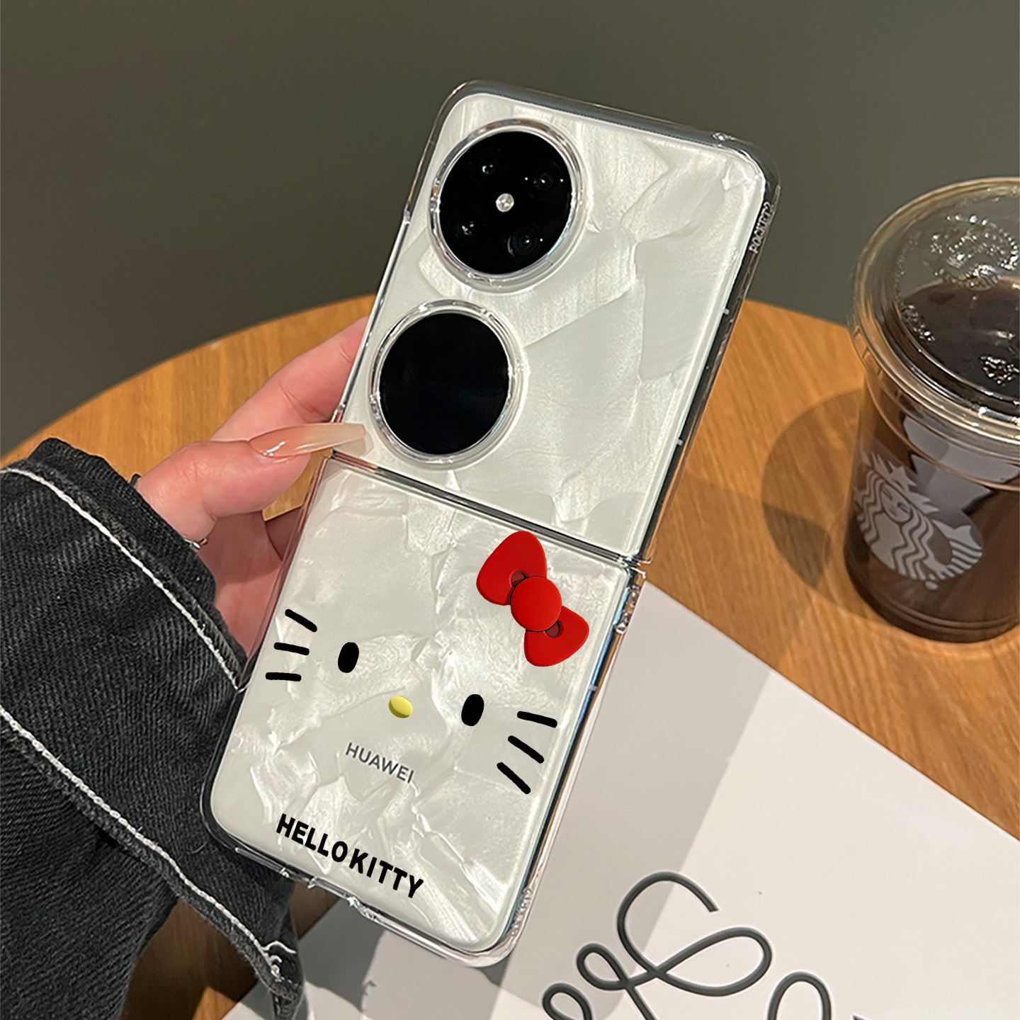 适用华为pocket2新款HelloKitty手机壳可爱女款p60pocket蝴蝶结kt猫p50pocket s折叠屏防摔pockets高级感超火