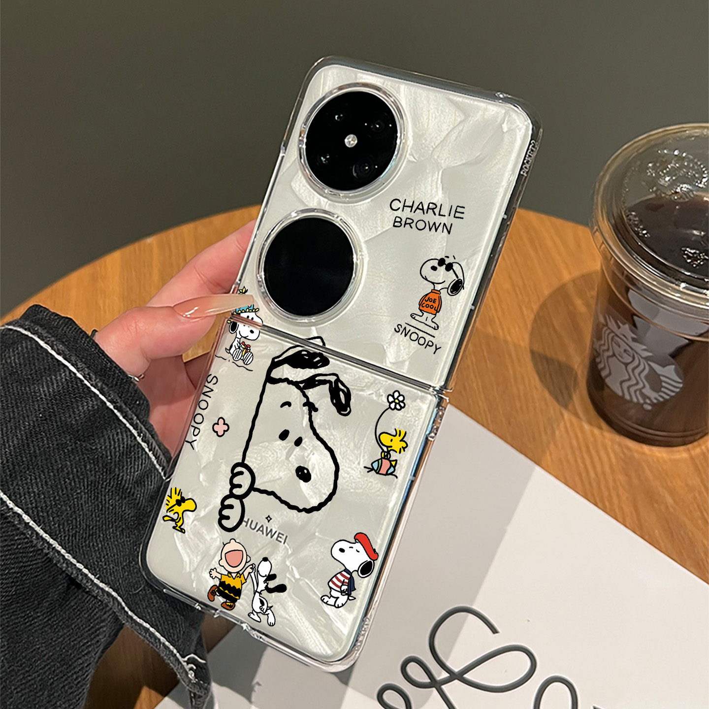 适用华为pocket2手机壳新款探头史努比p60pocket可爱透明外壳p50pocket全包防摔折叠保护套pocket s独特好看