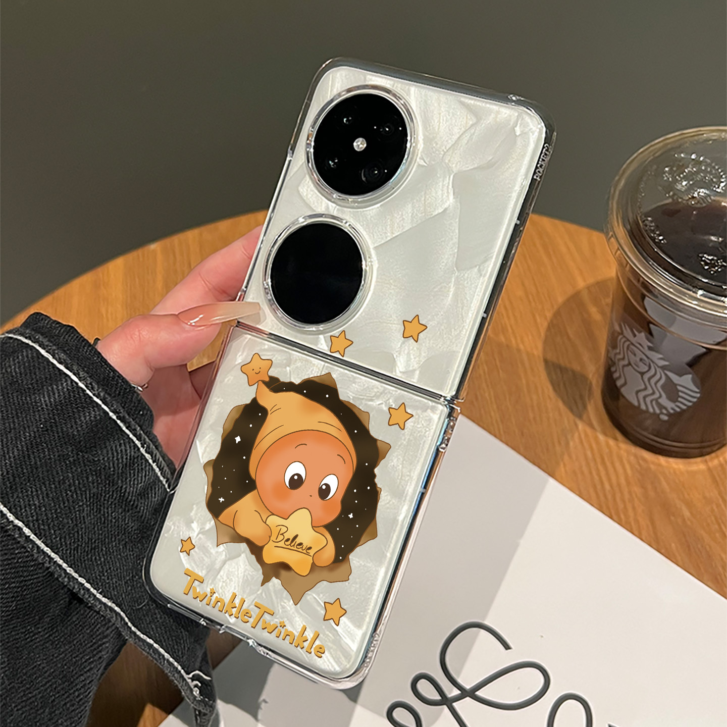 适用华为pocket2手机壳新款破壁星星人p60pocket高级感小众折叠保护套p50pocket s独特好看全包防摔透明外壳