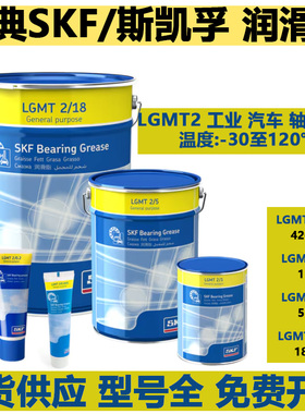 斯凯孚SKF进口电机高速轴承润滑脂LGMT2 LGMT2H /0.2/0.4/1/5/18