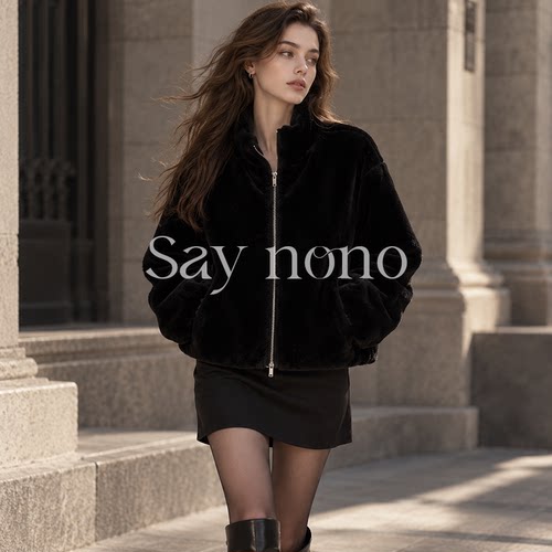 懒猫nono/Saynono【墨上如玉】纯色极简修身夹克外套GC91818YY