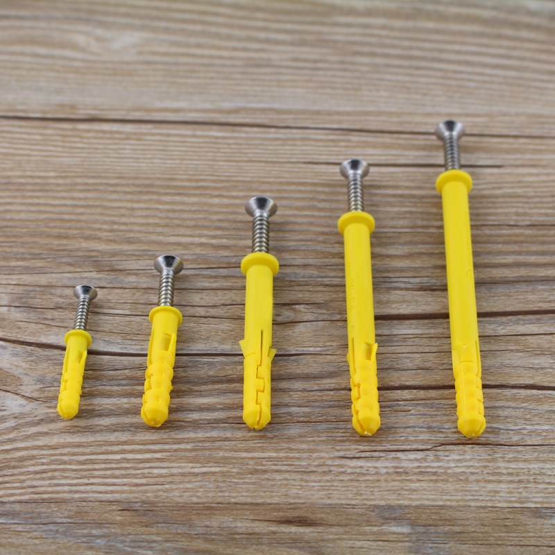 极速塑料蓬胀管螺丝l螺栓涨塞配不锈钢螺丝钉m6m8号胀塞澎胀小黄