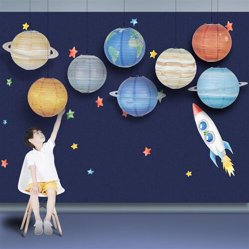 新品8pcs 12 Solanr System Eight Planets Birthday Paper Bal