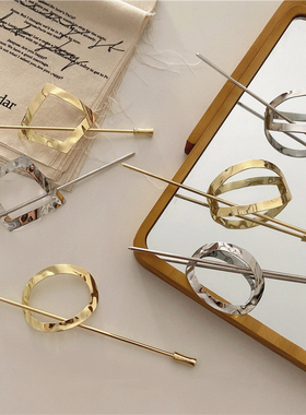 极速Vintage gHair Clip Geometric Round Square Hollow Circel