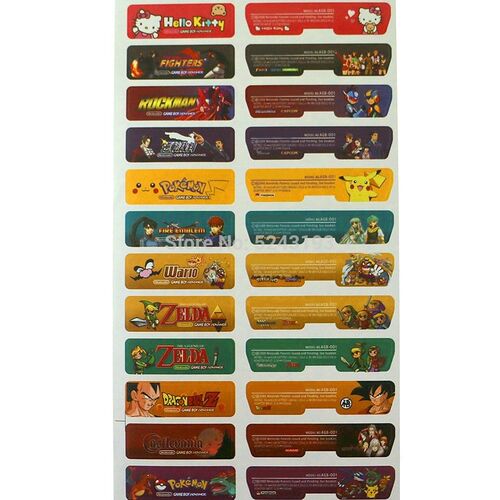 新品1set/lot=28pcs/lot For Nintend GGameboy Advance Label St