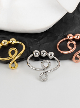 极速跨境电商微动珠微动圈旋转器单圈螺I旋自由旋转抗压力焦虑环