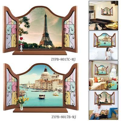极速Wall Stickers Home Decoxr For European Style 3D Window V
