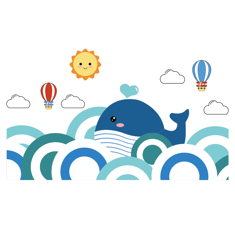 极速海洋踢脚线贴纸幼儿园环x创主题墙面装饰母婴店内婴儿游泳馆