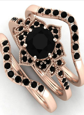 极速CHUHAN 3Pcs/set Women Vintage Jewelry Rose Gold XRings F