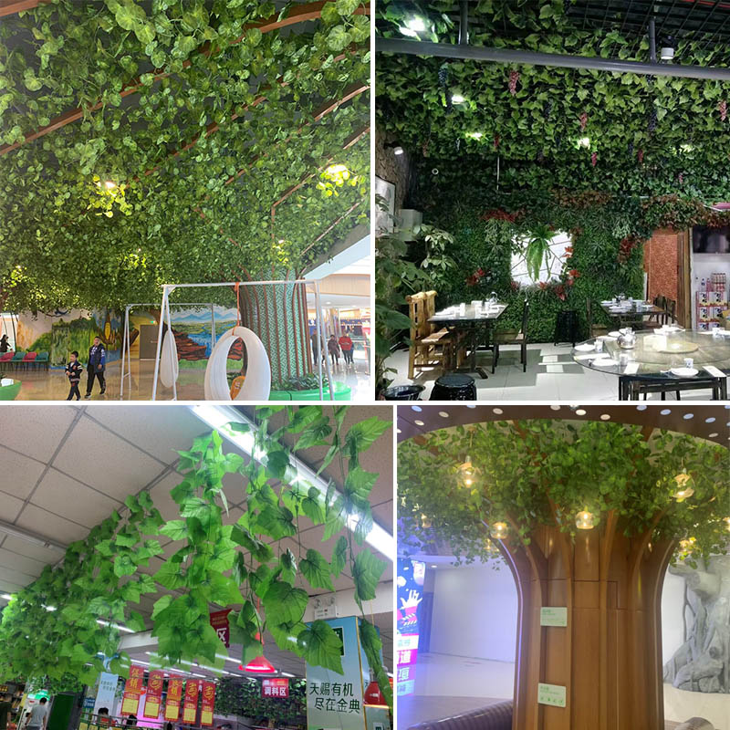 极速花藤绿叶装饰仿真葡萄叶假树叶植G物藤条塑料藤蔓缠绕吊顶假