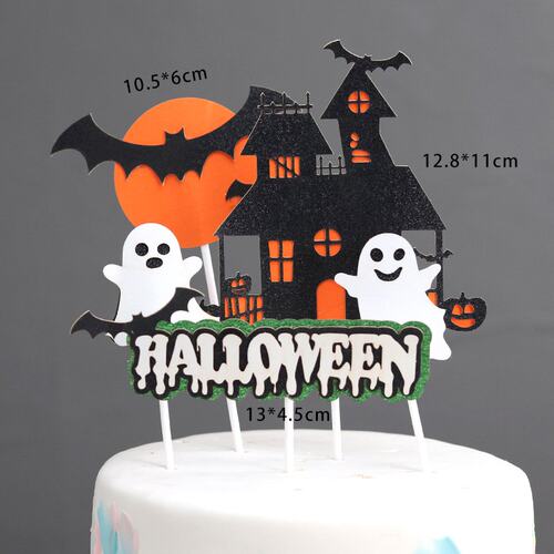新品Halloween cake decorative plCug-in kaccessories card orn
