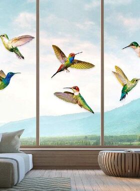 极速6 Pcs Lrge Size Bird Window Clings AntMi-Collision Windo