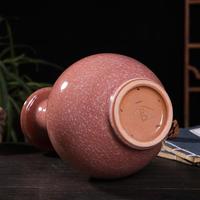 速發(fā)裂釉玉冰片陶瓷花瓶粉紅色魚尾瓶景德鎮(zhèn)瓷器客廳裝飾中式擺件