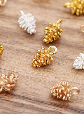 极速20pcs/lot 12*7mom Alloy Pinecone Pendants Charms DIY Ear