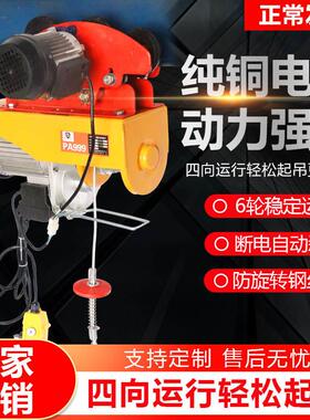极速电动吊d车220V1吨连身跑车吊机家用小型升降轨道行车卷扬机提