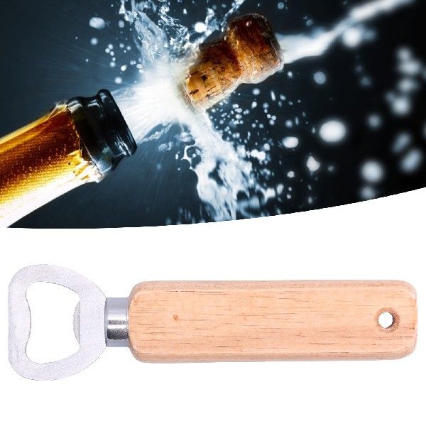 极速Handheld Bottle Opener With Wooden HandleP Wine Beer Sod
