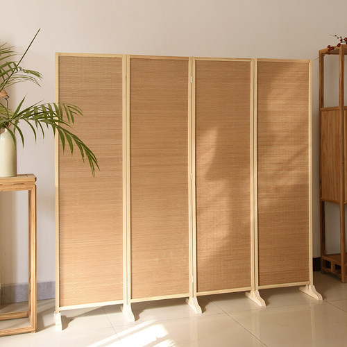 极速新中式竹编实k木屏风入户隔断折叠移动简约现代客厅玄关酒店