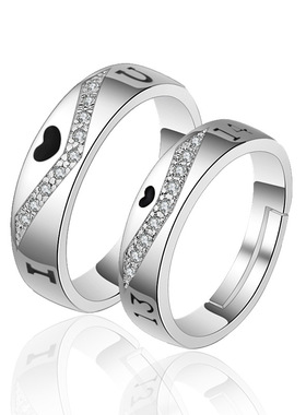 极速跨境电商gwish爆款配饰日韩创意微镶锆石镀银戒指简约情侣对