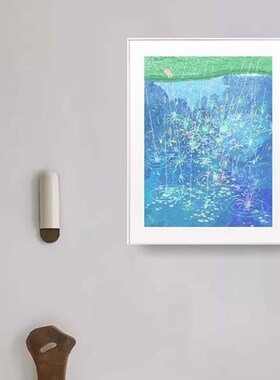 极速蓝色天气客厅沙发背景装饰画《E雨是神的烟花》治愈系版画卧