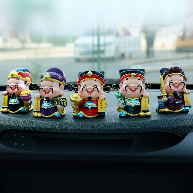 极速汽车摆件摇头五路财神v爷佛像车内饰品可爱创意个性男装饰用