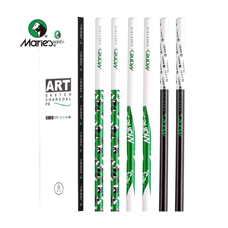 极速马利(Maries)软性素描铅笔D12支装素描铅笔美术专用绘画软中