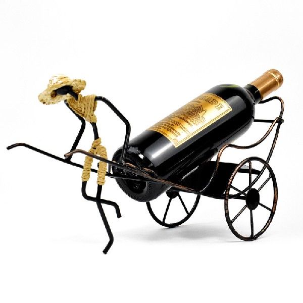 极速Chinese Rickshaw Wine Racks CBottle Holders Figurines Ba