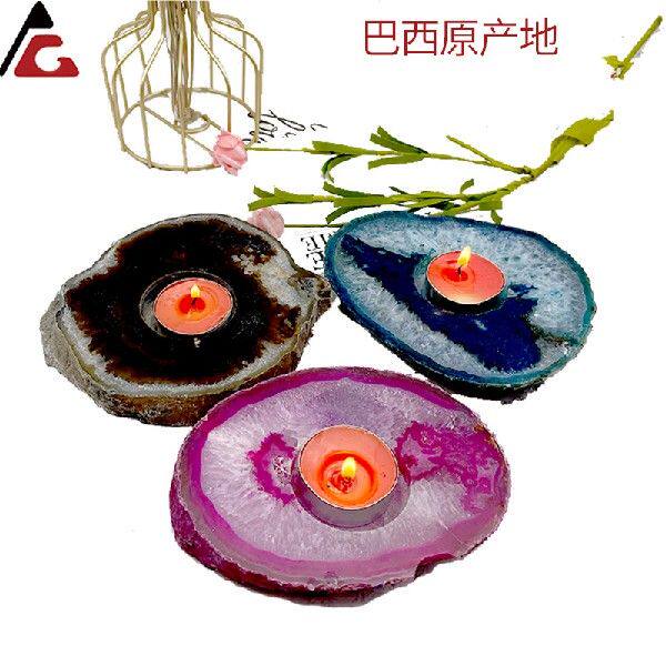 极速Simple home natural agayte candlestick marble ornament