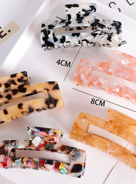 极速High Quality Geopmetric Acetate Hair Claws Large Square