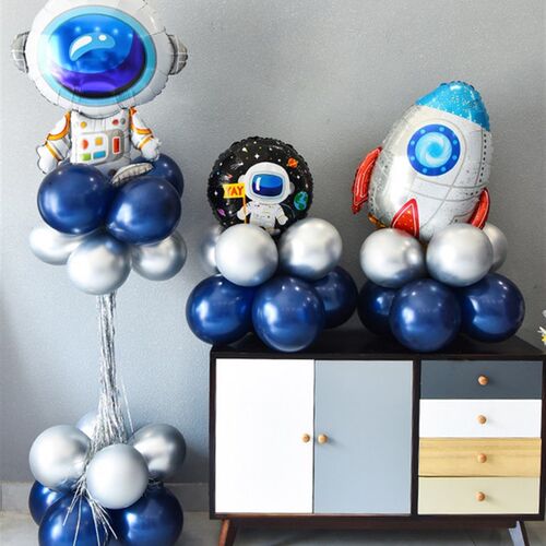 新品astronauts theme childw happy birthday balloon decoratio