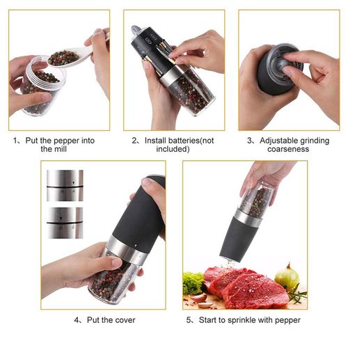 极速Gravity Electric Salt andy Pepper Grinder Set with Adjus