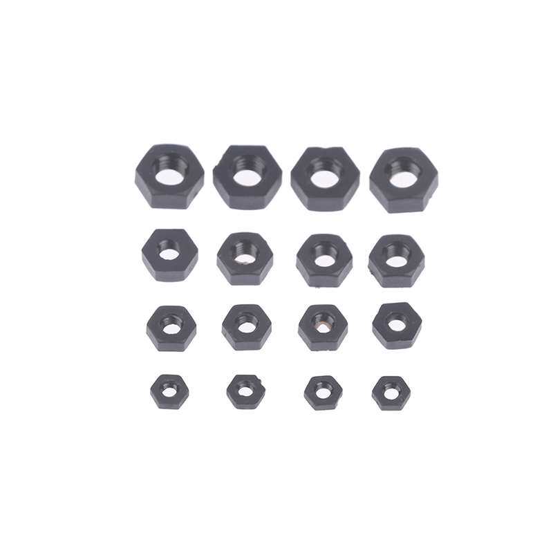 极速50Pcs M2 M2.5 M3 M4 Black Nylon Hex Nut HexaTgon Plastic
